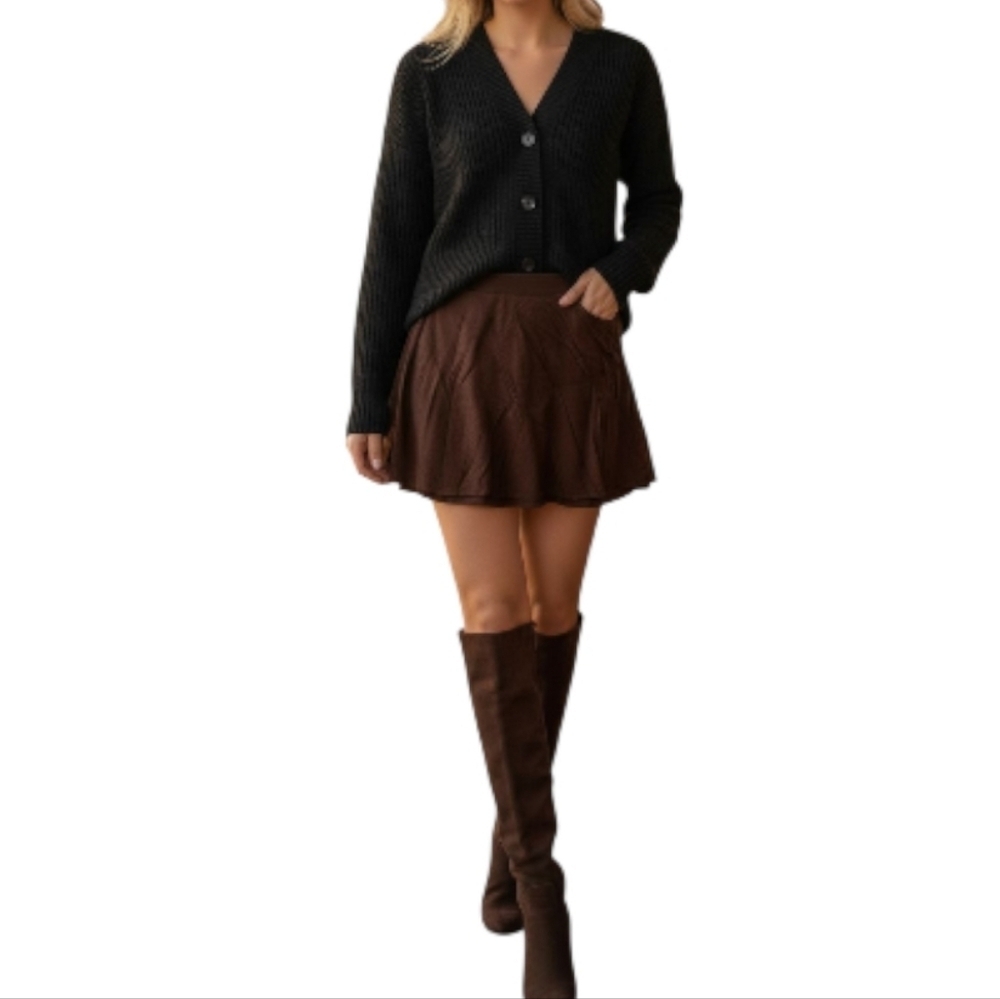 American Eagle Outfitters Brown Mini Skirt XL Long